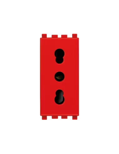 Vimar 20203.R 2P T 16A Two-Way Dual-Push Socket Red